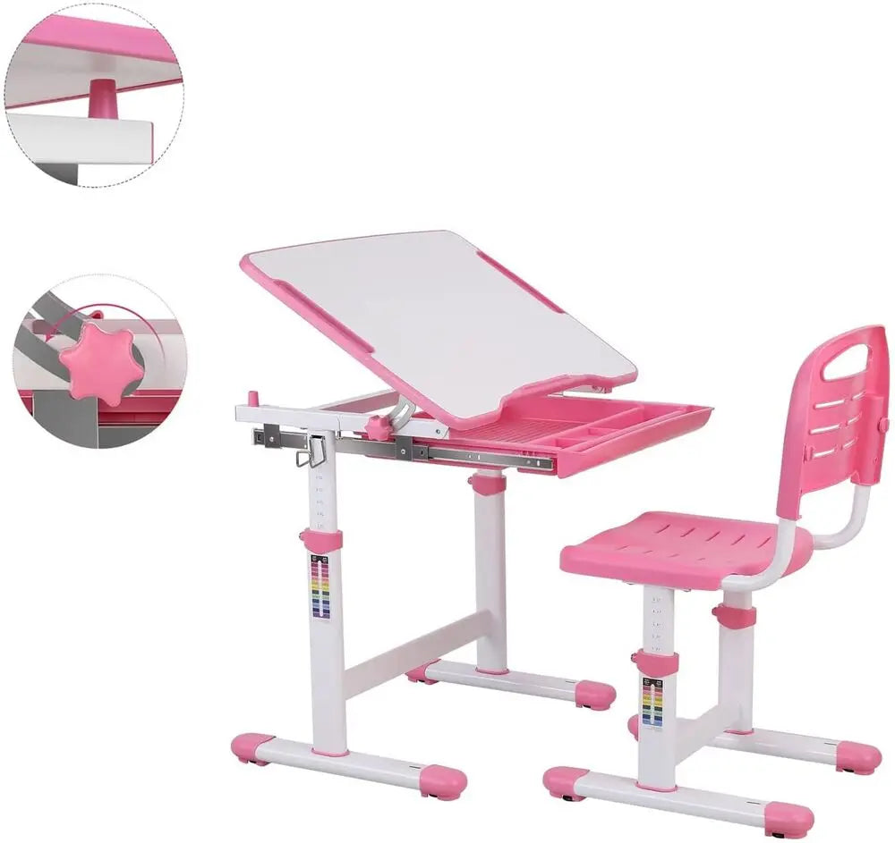 Table enfant en plastique de dessin et lecture, 1 chaise