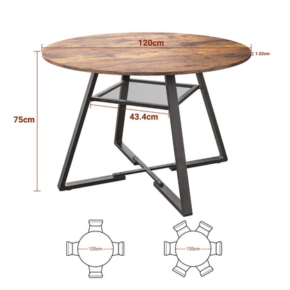 Table ronde en bois pieds métal