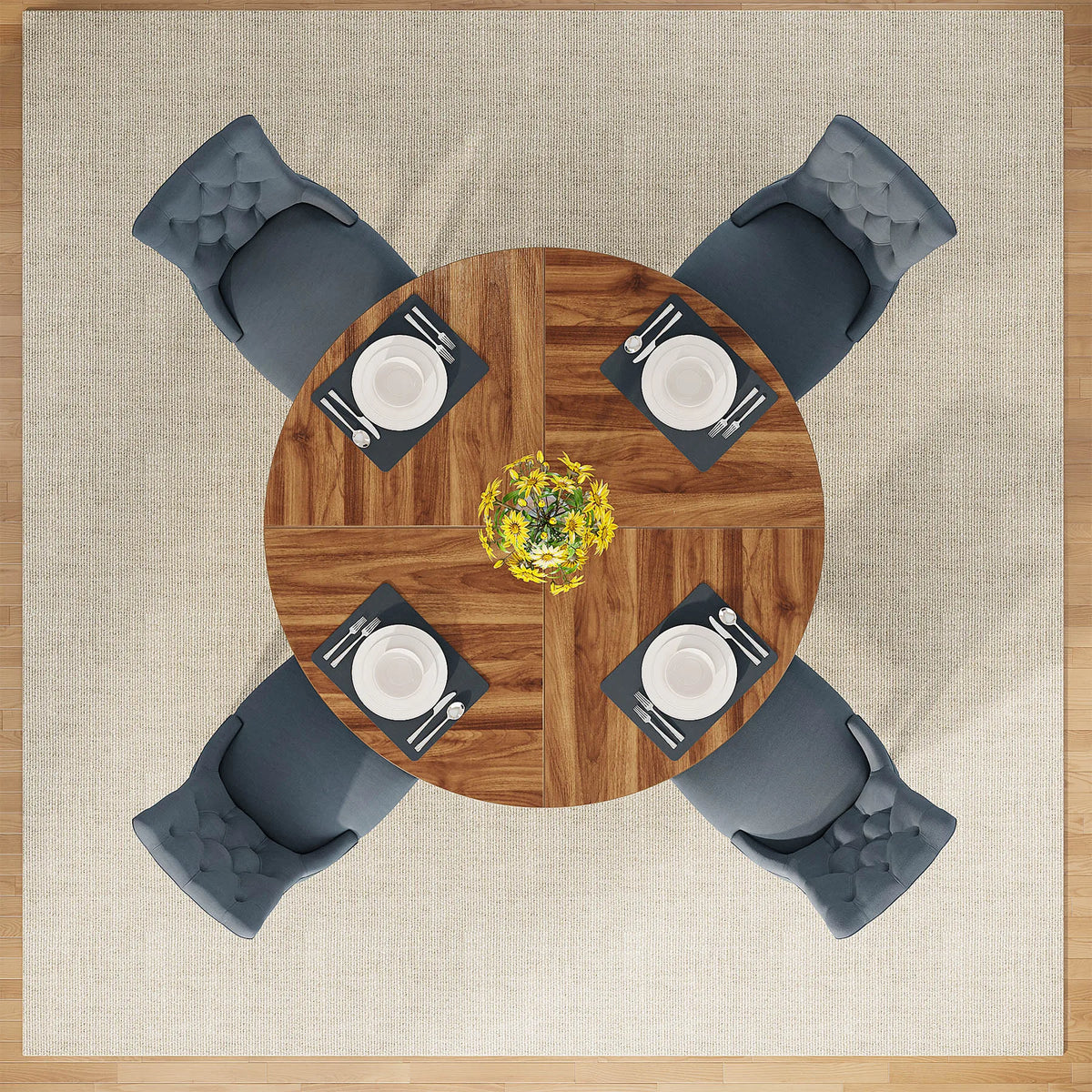 Table ronde design en bois