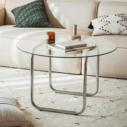 Table basse en verre ronde