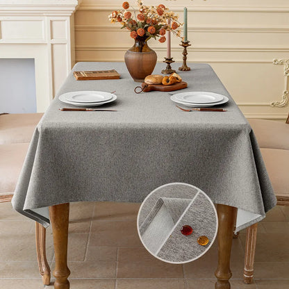 Nappe rectangulaire en coton et lin