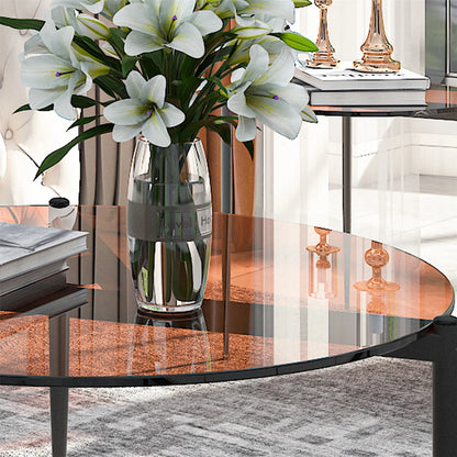 Table basse en verre ronde