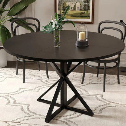 Table ronde ronde bois 4 pieds métal