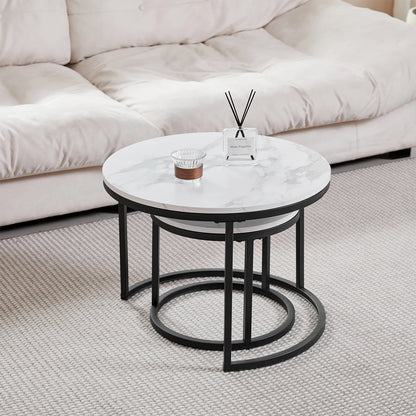 Table basse marbre ronde gigogne