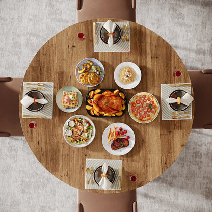 Table à manger ronde en bois pieds métal