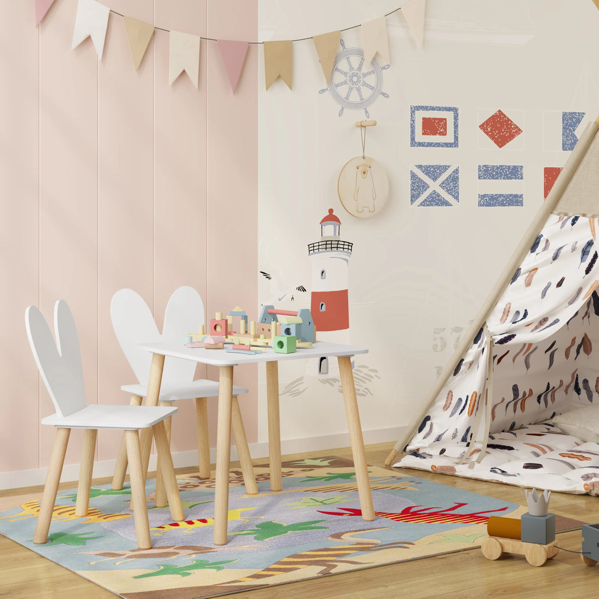 Table enfant carré en bois