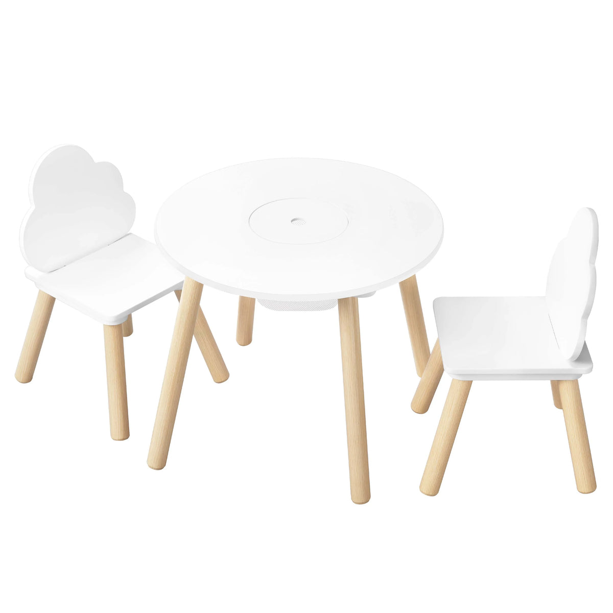 Table enfant en bois, 2 chaises