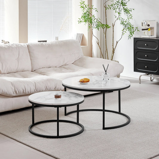 Table basse marbre ronde gigogne