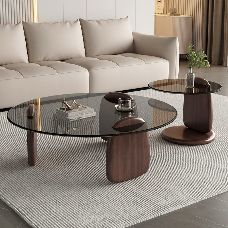 Table basse verre gigogne ronde
