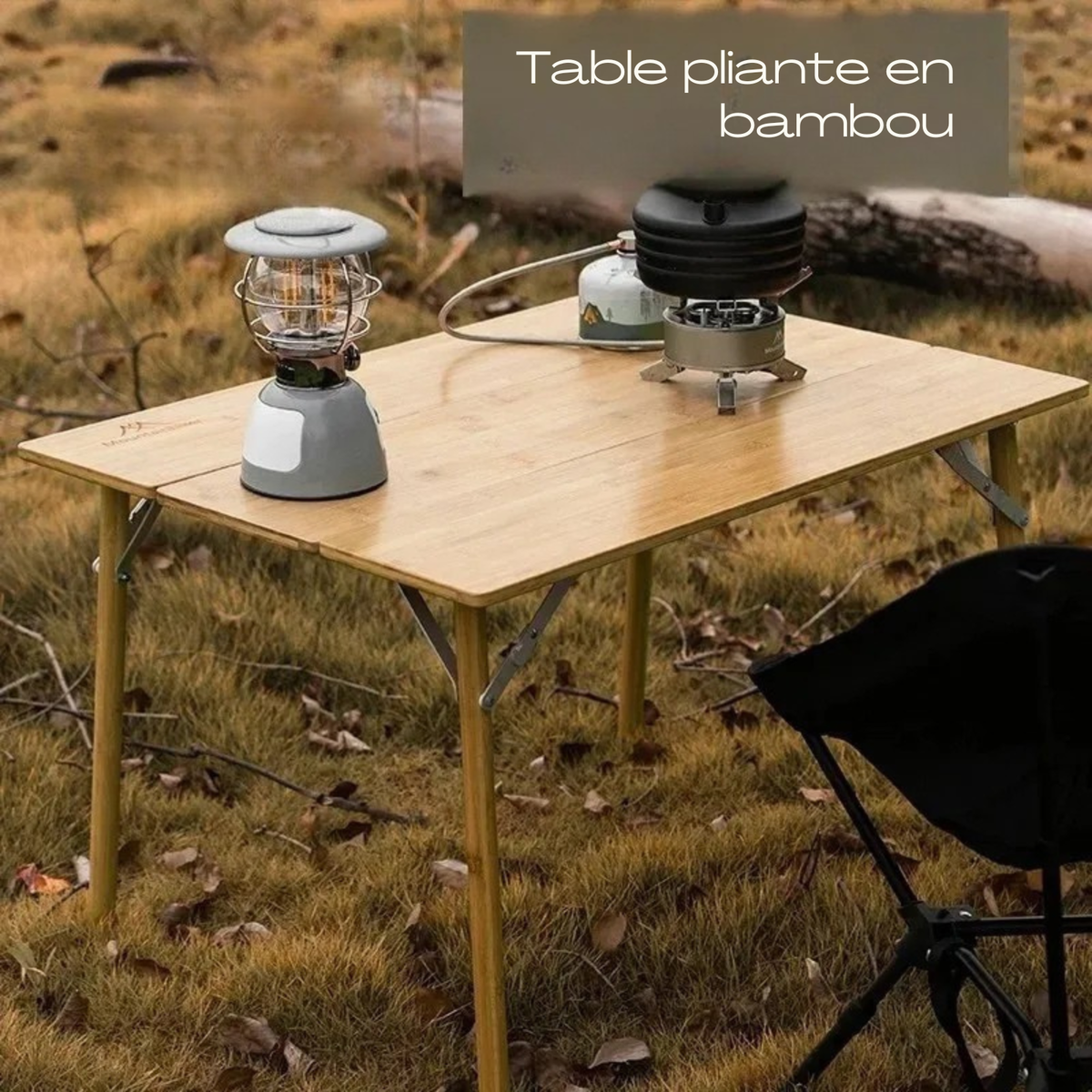 Table de jardin pliable bambou