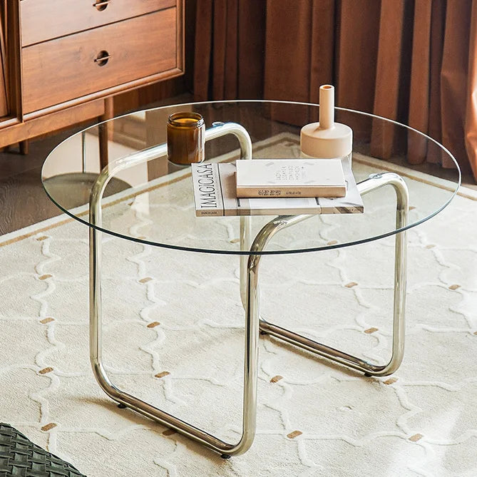 Table basse en verre ronde