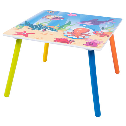 Table enfant en bois, 2 chaises
